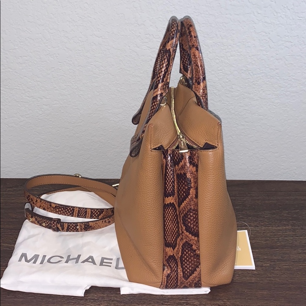 Michael Kors Rollins Lg Python-Embossed Satchel - image 4